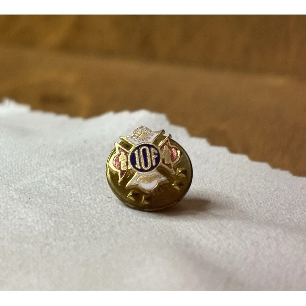VTG Independent Order of Foresters IOF Enamel Lapel Pin Gold Tone Metal Lot of 2